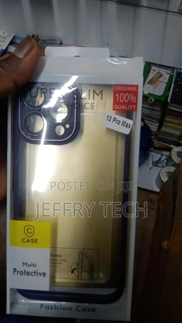 Protective Phone Case for iPhone 13 Pro Max, Blue Edges - thumbnail 3