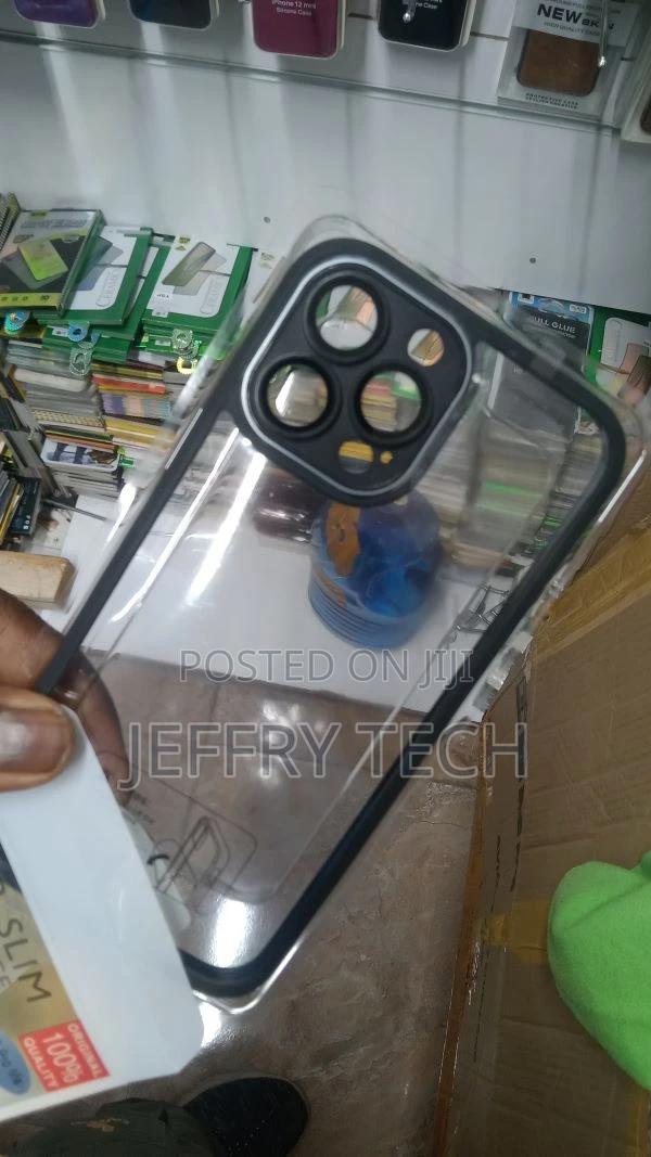 iPhone 13 Pro Max 6.7 Inch Transparent Black Frame Protecti - thumbnail 3