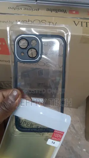 Apple iPhone 14 (6.1")Clear Transparent Colors Black Edges