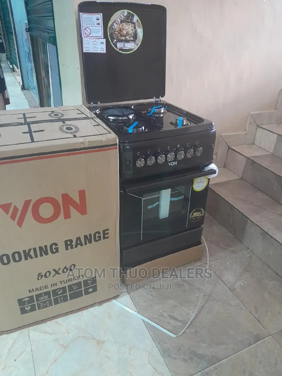 3 Gas + 1 Electric Oven Von 50*60 Standing Cooker