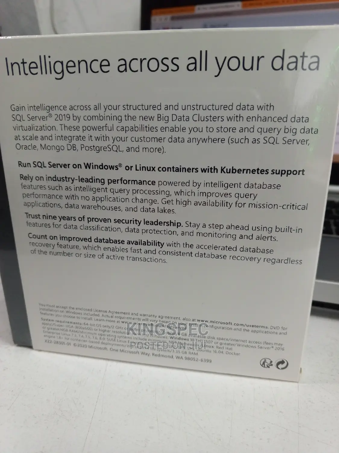 Microsoft SQL Server Standard 2019(10 CAL)