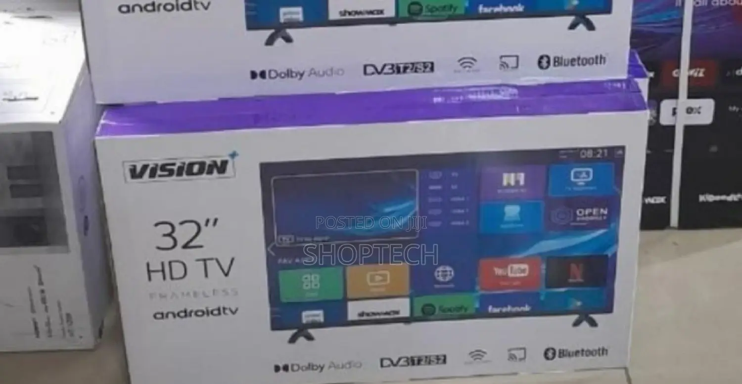 Vision Plus 32"Inch,Frameless Hd Smart Android Bluetooth Tv