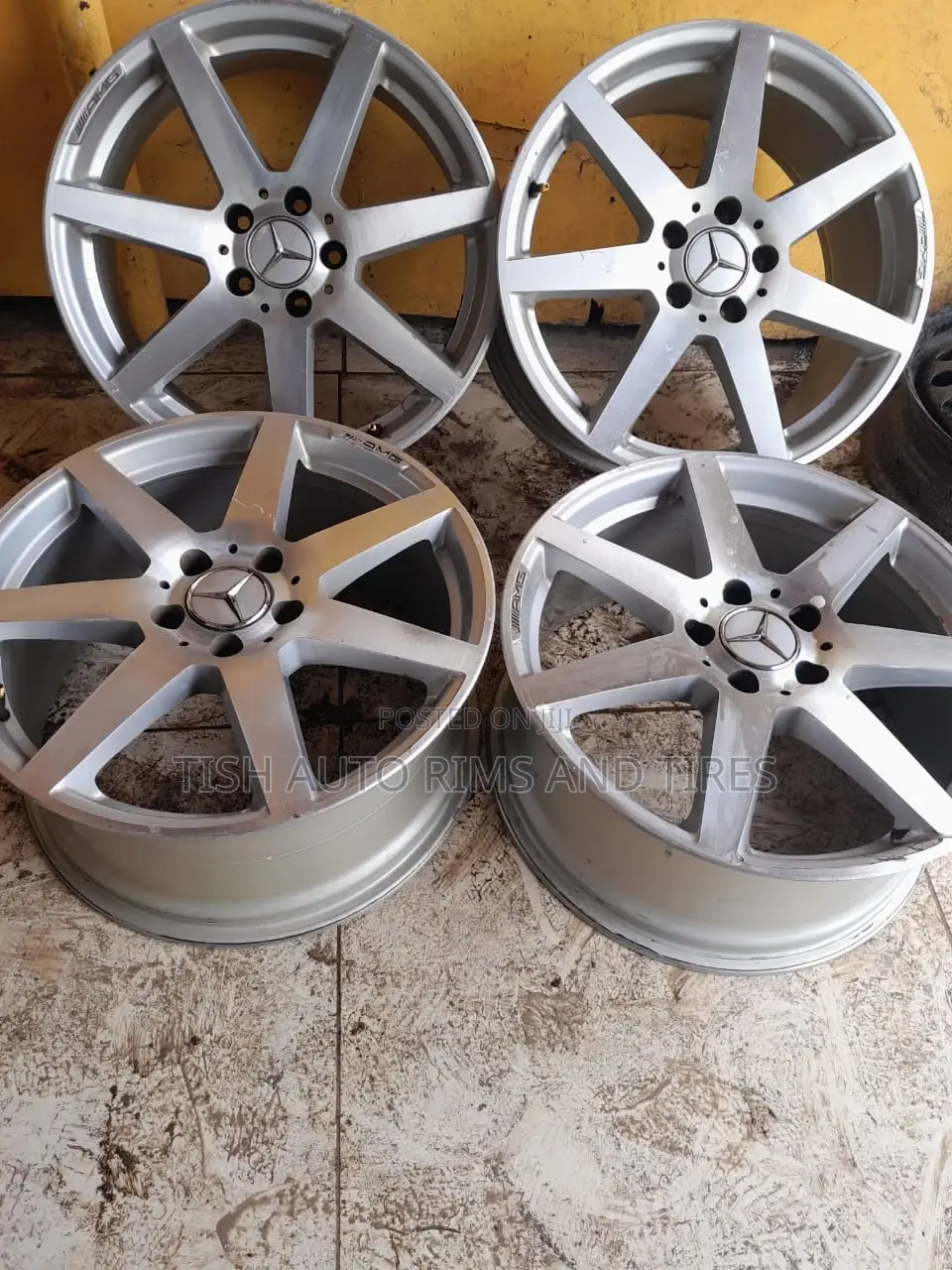 Silver AMG Mercedes Benz 18 Inch Rims Set