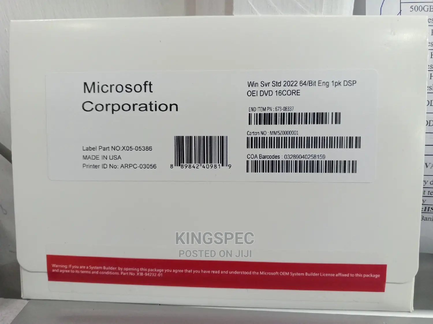 Windows Server Standard 2022