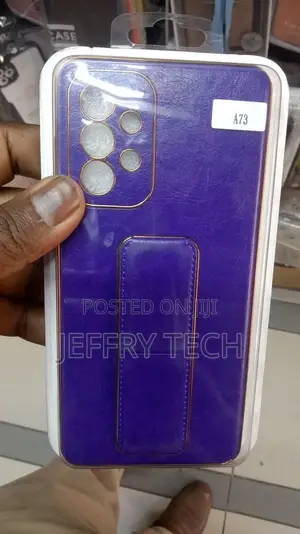 Samsung A73 Magnetic Case With Stand Wrist Strap in Bl