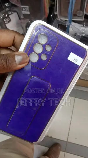 Samsung A73 Magnetic Case With Stand Wrist Strap in Bl