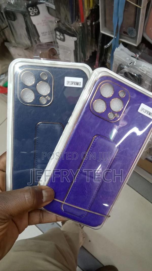 iPhone 13 Pro Max Magnetic Case With Stand Wrist Strap Blue