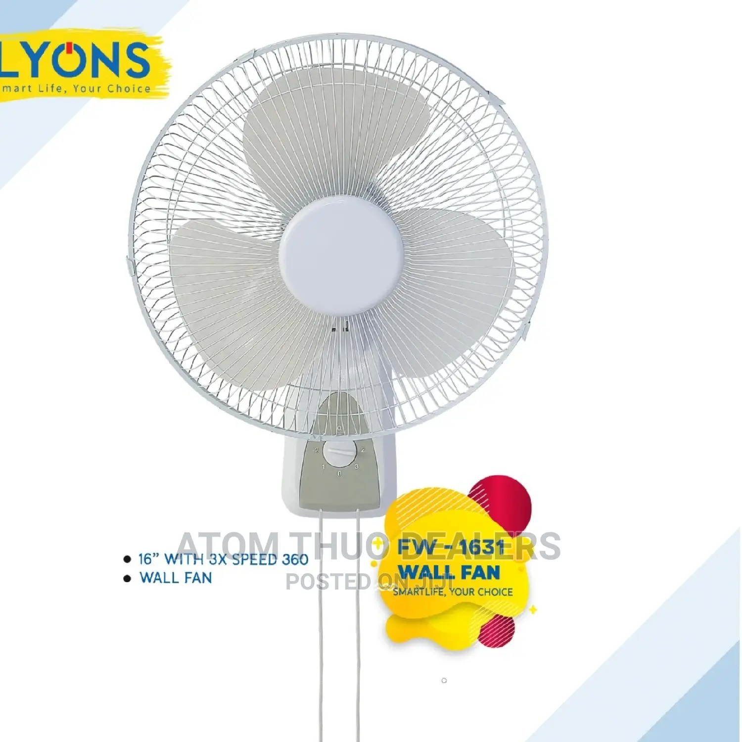 *Lyons 16" Wall Fan at 