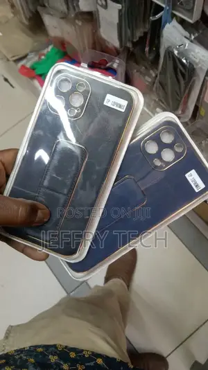 iPhone 12 Pro Max Magnetic Case With Stand Wrist Strap in Bl