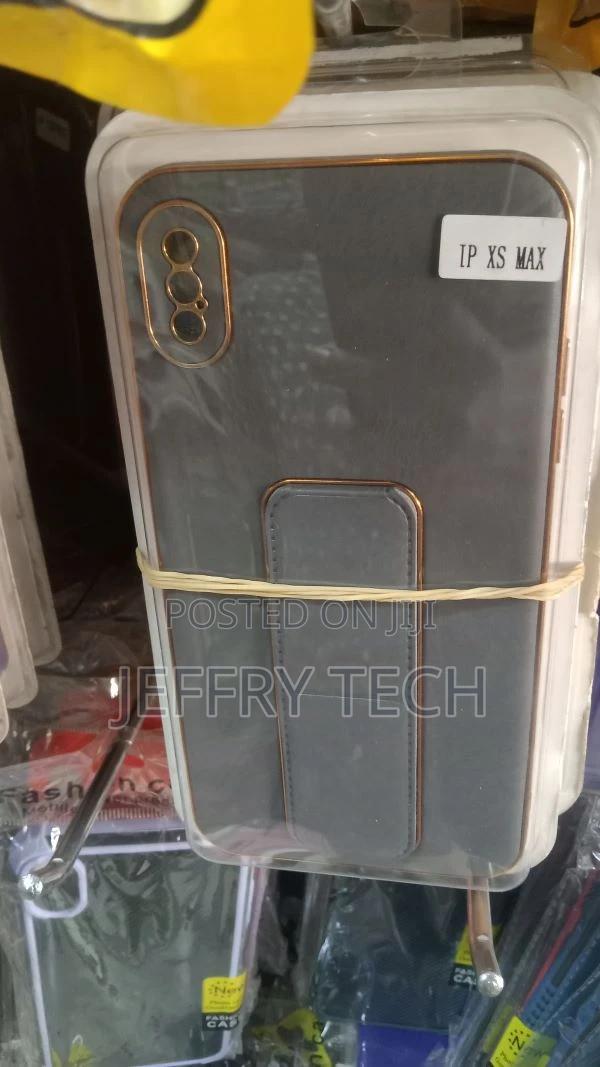 iPhone Xs Max Case With Stand Wrist Strap Black - main view