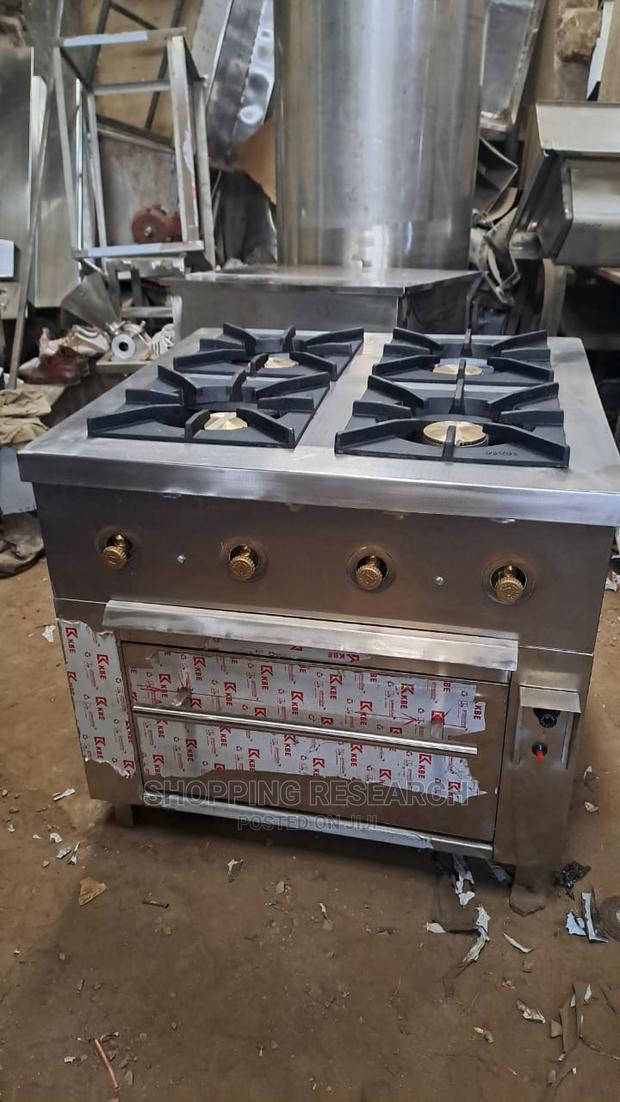 Stainless Steel 4-Gas Burners With Gas Microwave Cooker - main view
