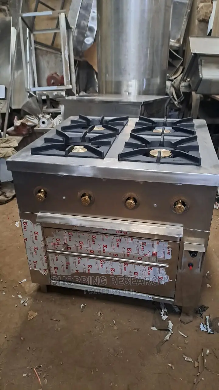 Stainless Steel 4-Gas Burners With Gas Microwave Cooker