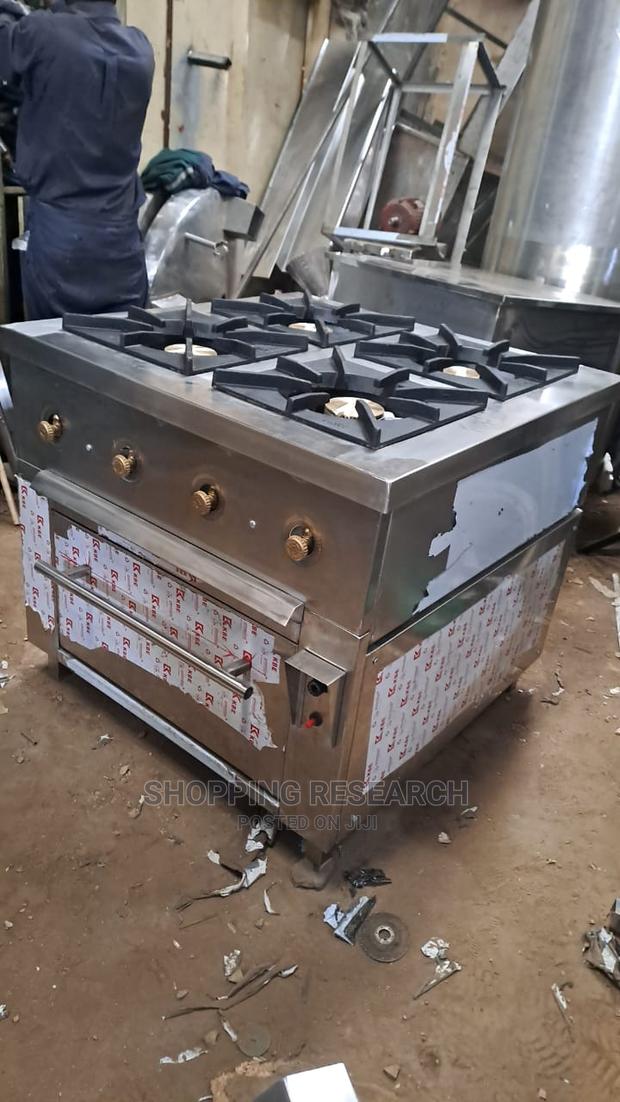 Stainless Steel 4-Gas Burners With Gas Microwave Cooker - thumbnail 2