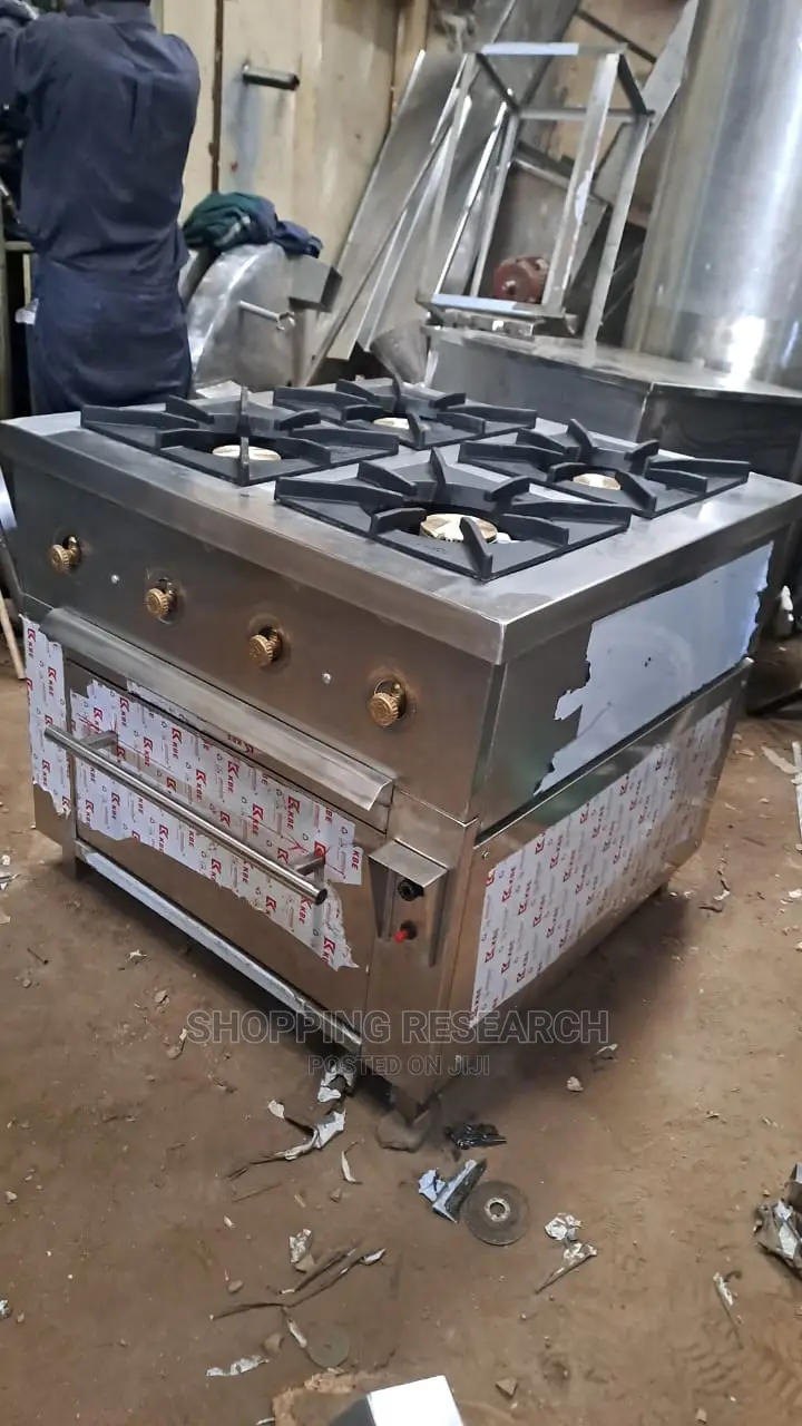 Stainless Steel 4-Gas Burners With Gas Microwave Cooker
