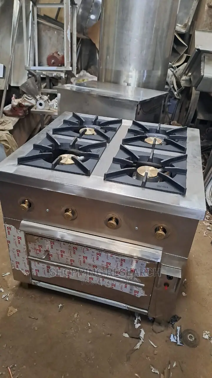 Stainless Steel 4-Gas Burners With Gas Microwave Cooker