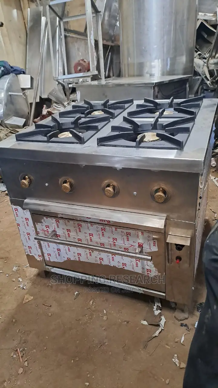 Stainless Steel 4-Gas Burners With Gas Microwave Cooker