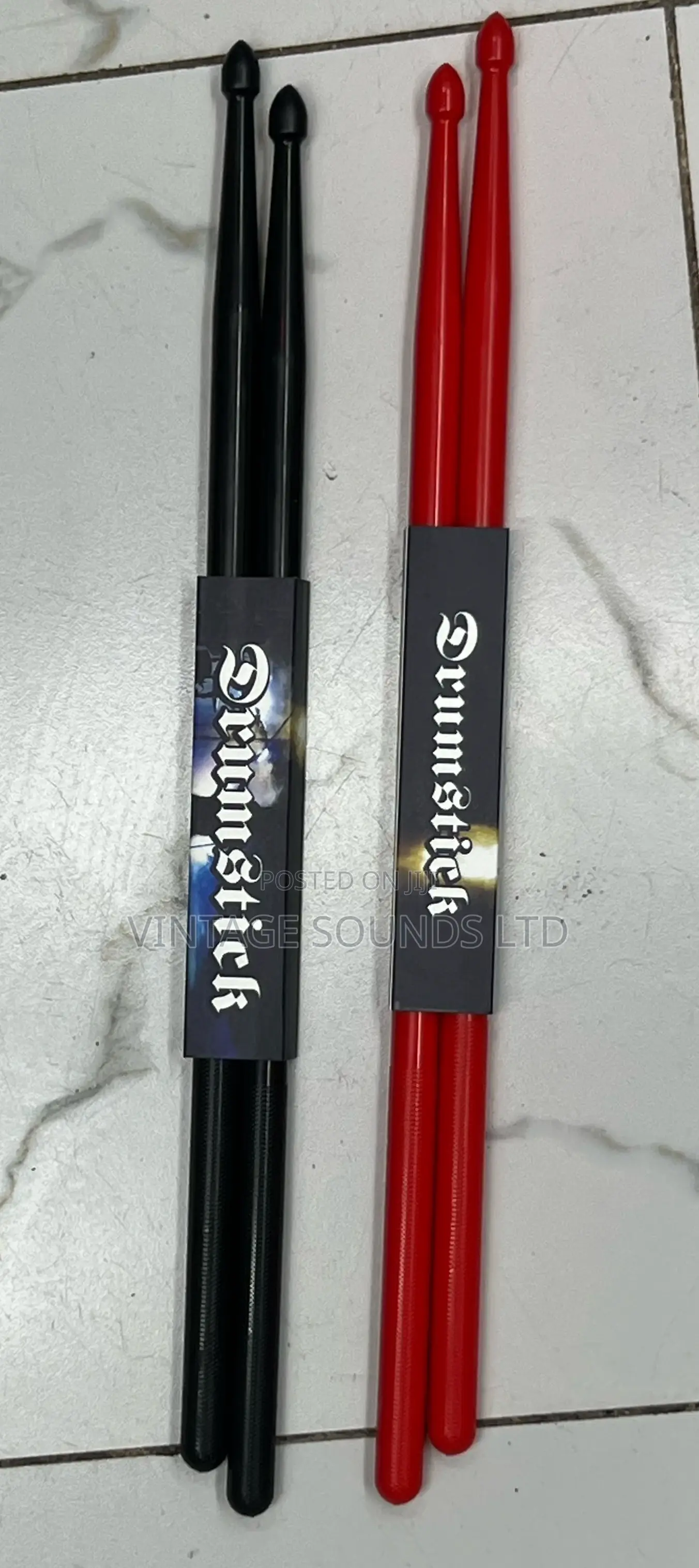 Pair 5A Red Plastic Drum Sticks Lightweight Fitness Exercise