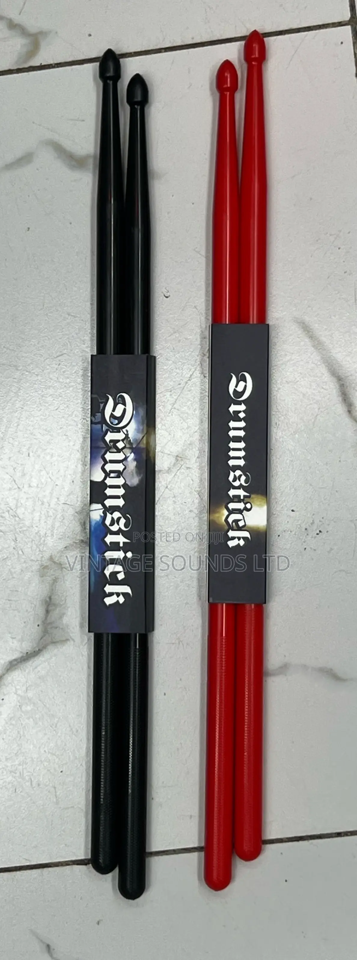Pair 5A Red Plastic Drum Sticks Lightweight Fitness Exercise