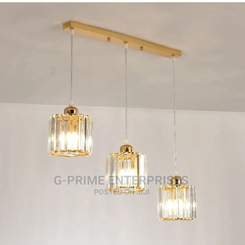 Modern 3 Flaming Crystal Pendant Ceiling Hi