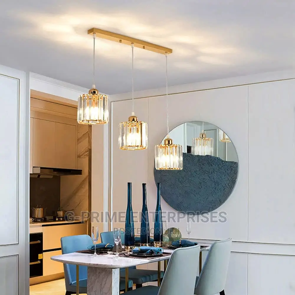 Modern 3 Flaming Crystal Pendant Ceiling Hi