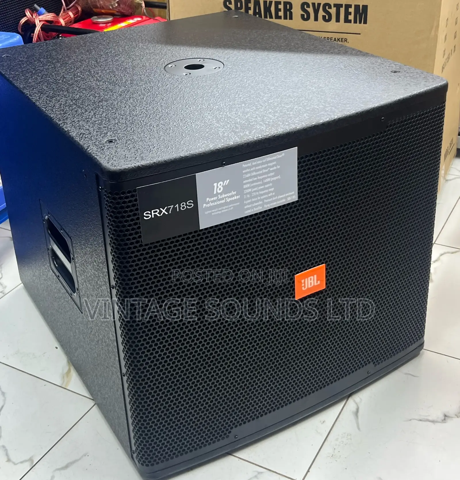 JBL Srx718s Compact Bass Subwoofer, Black