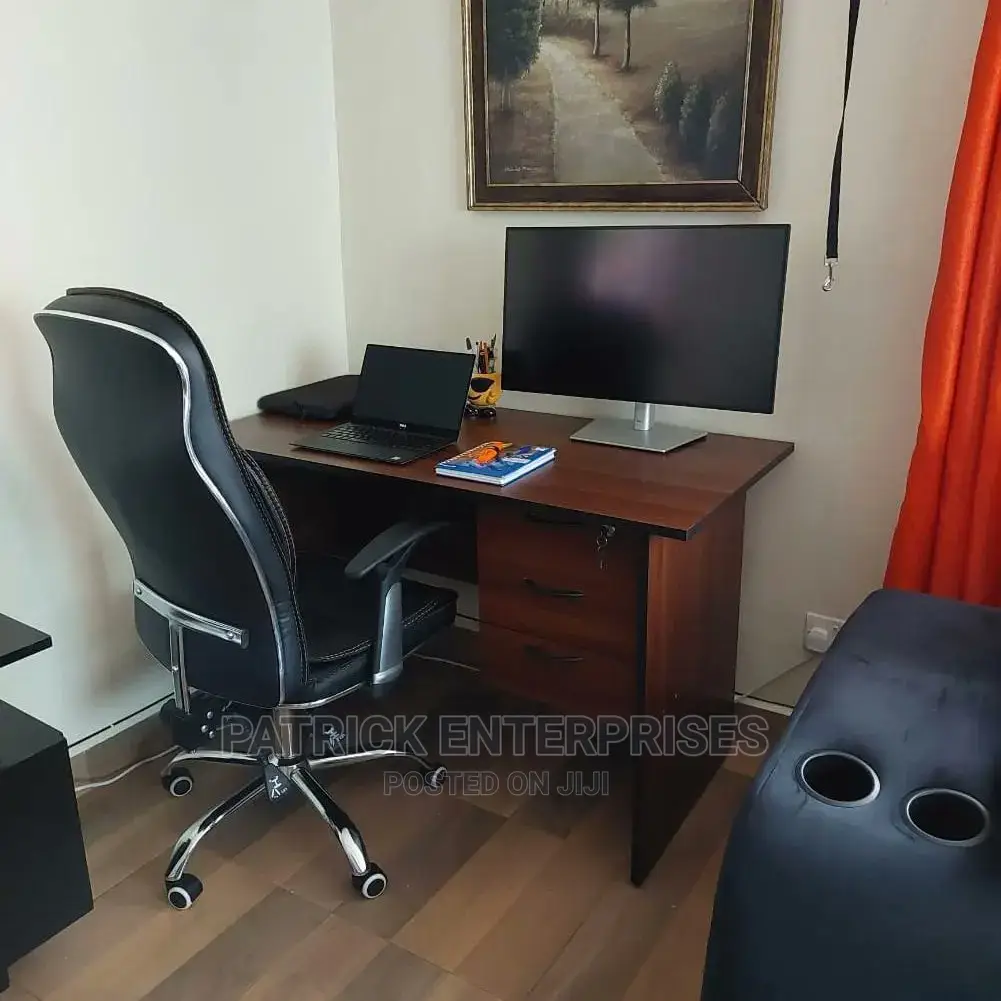 1.2 MTRS Office Desk Plus Executive Office Leather Chair