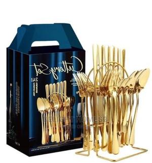 24pcs Golden Cutlery Set - thumbnail 2