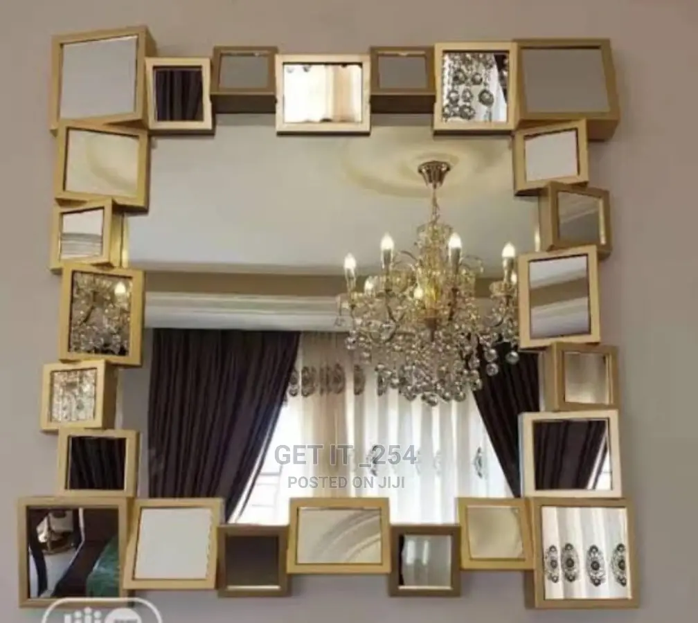Square Block Cerrated Decor Mirror