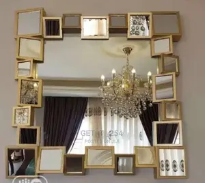 Square Block Cerrated Decor Mirror