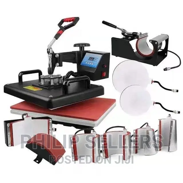 Heat Press Machine T-Shirt Mug Plate Combo 8 in 1 Sublimatio