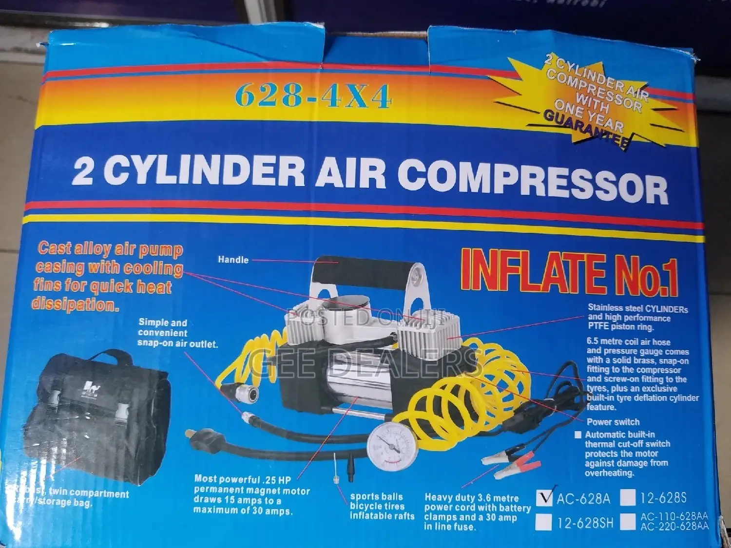 2-Cylinder Air Compressor/Tyre Inflator