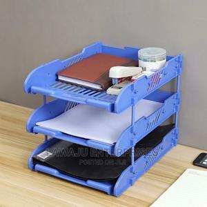 File Rack - 3 Compartment Paper Tray Document Organizer - thumbnail 2