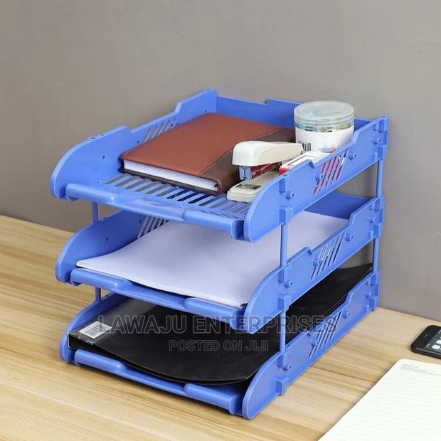 File Rack - 3 Compartment Paper Tray Document Organizer - main view