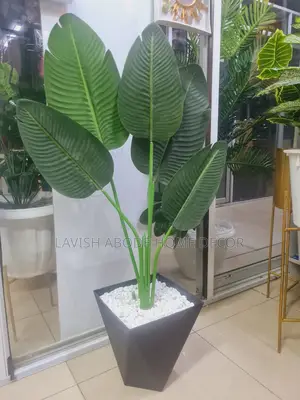 Artificial Banana Plant 130cm Flower in a Black Pot