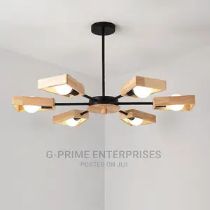 Modern Fan Shaped Chandelier Elegant Wood Pendant