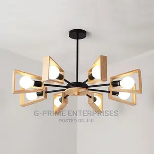 Modern Fan Shaped Chandelier Elegant Wood Pendant