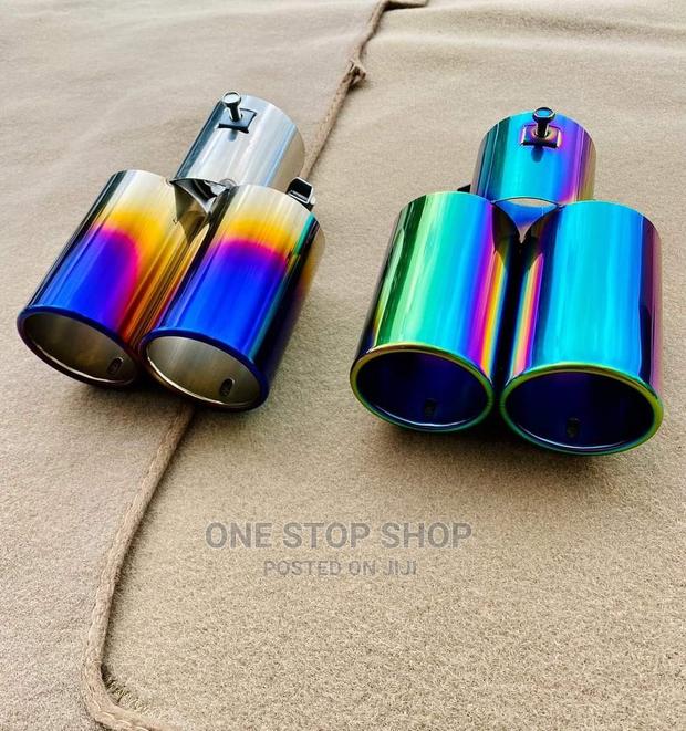 Double Tip Exhausts Burnt Colours Universal Fit - main view