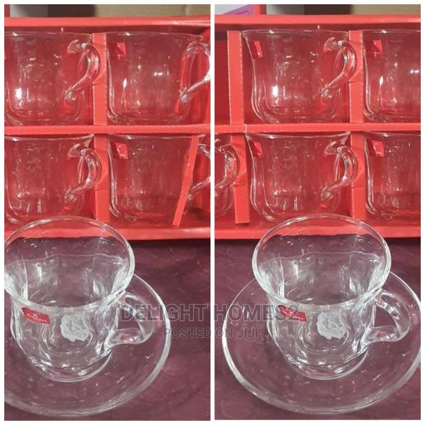 6pcs Glass Cups and Saucer - main view