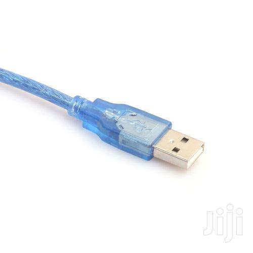 30CM USB 2.0 Extension Cable Transparent Blue Male to Female - thumbnail 3