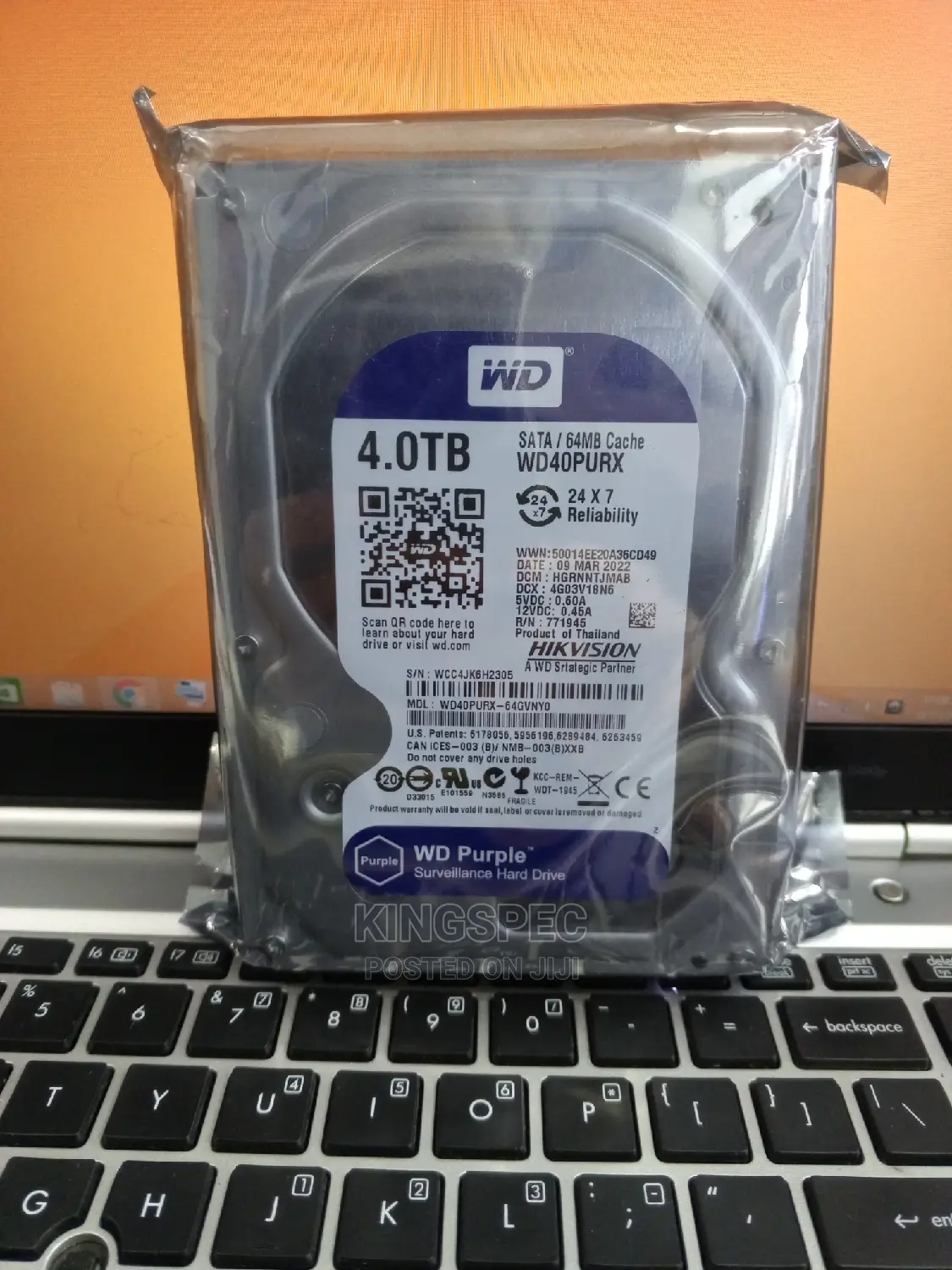 Wd Purple 4tb Surveillance Harddisk Drive