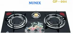 Nunix 3 Burner Glass Top,Low Gas Consumption