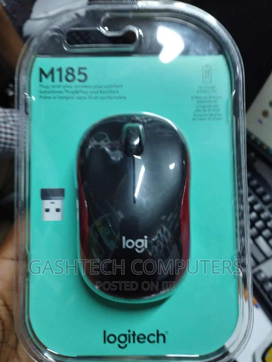 Original Logitech M185 Wireless Mouse Maroon