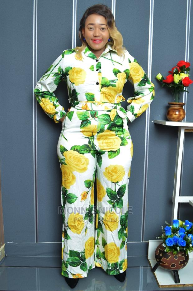 Yellow Floral Jumpsuit - main view