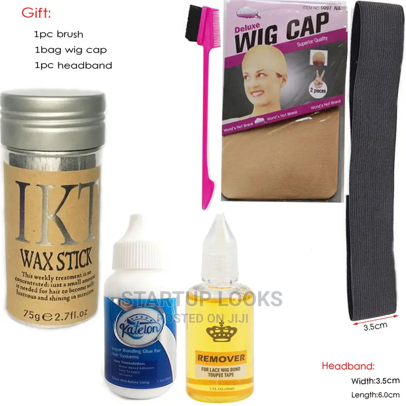 Wig Styling Set Wax Stick,Glue, Elastic,6 in 1 Package
