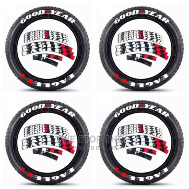 8 Tire Stickers Set Branded Good Year Eagle+ Glue - main view