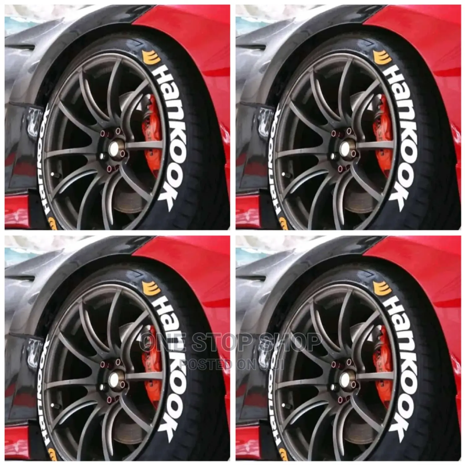 8 Tire Stickers Set Branded Hankook + Glue