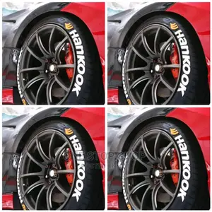 8 Tire Stickers Set Branded Hankook + Glue