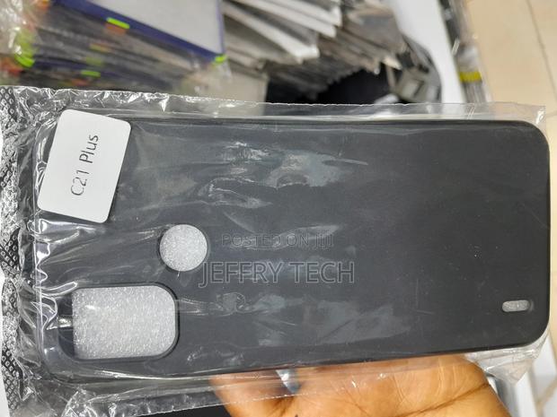 Nokia C21 Plus Case, Slim Black Silicone Gel Phone Cover - main view