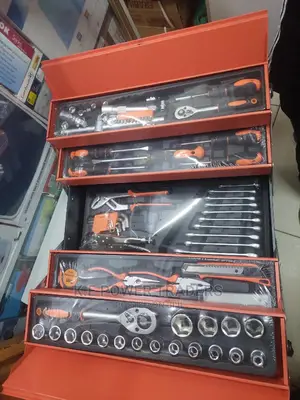 Folding Metal Tool Box With 85 Tool Set