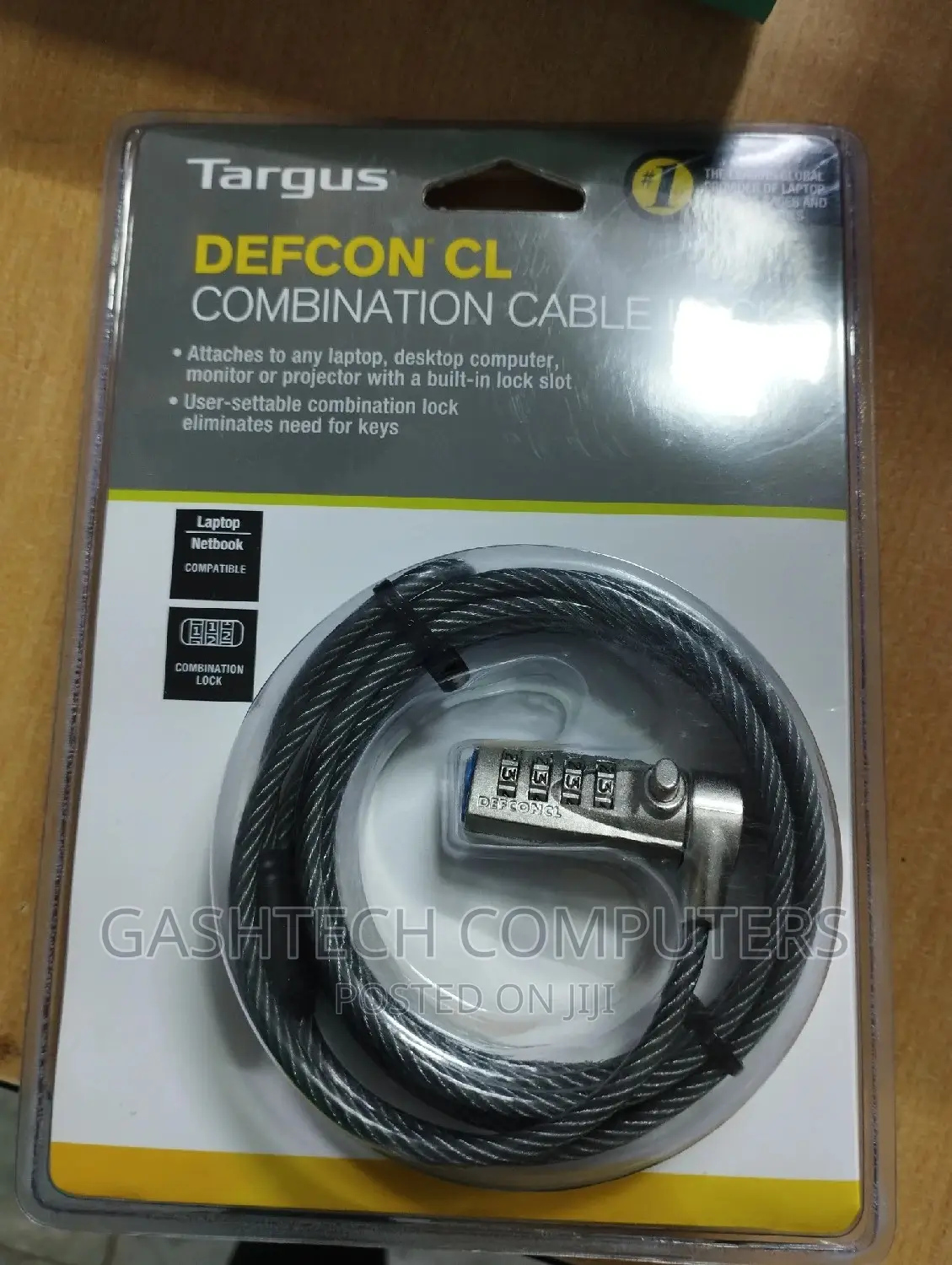 Targus DEFCON T-Lock Resettable Combination Cable Lock